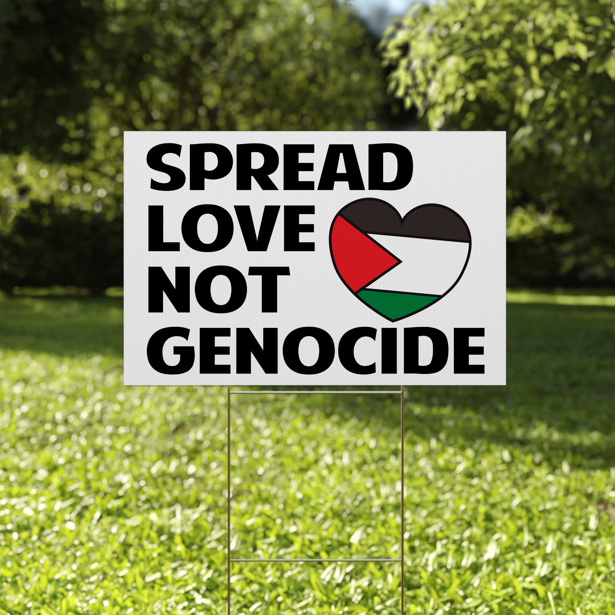 Pro-palestine Yard Sign, Free Palestine Yard Banner, Spread Love Not Genocide