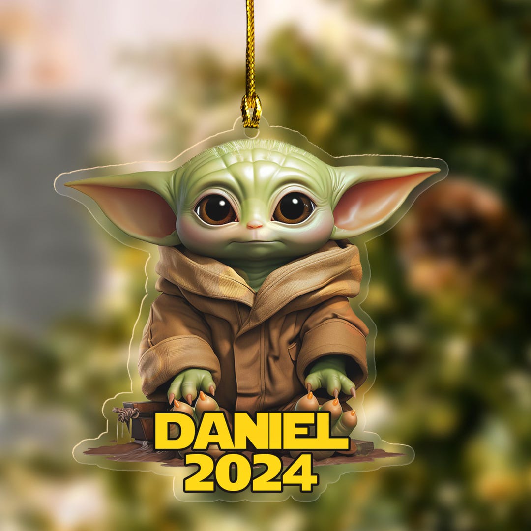 Personalized Baby Yoda Christmas Ornament, Star War Galaxy Movie ...