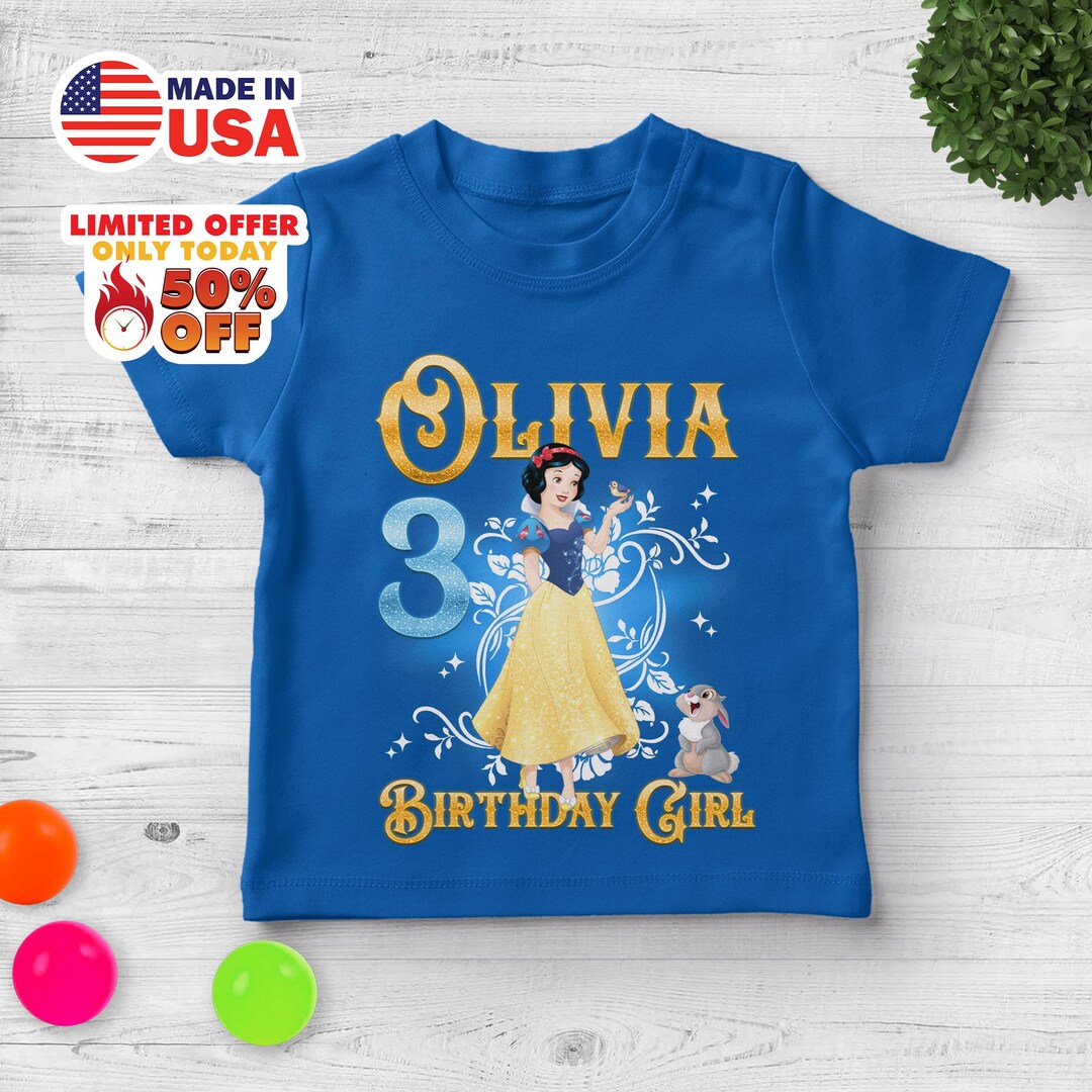 Personalized Snow White & Seven Dwarfs Birthday Shirts, Disney Princess ...