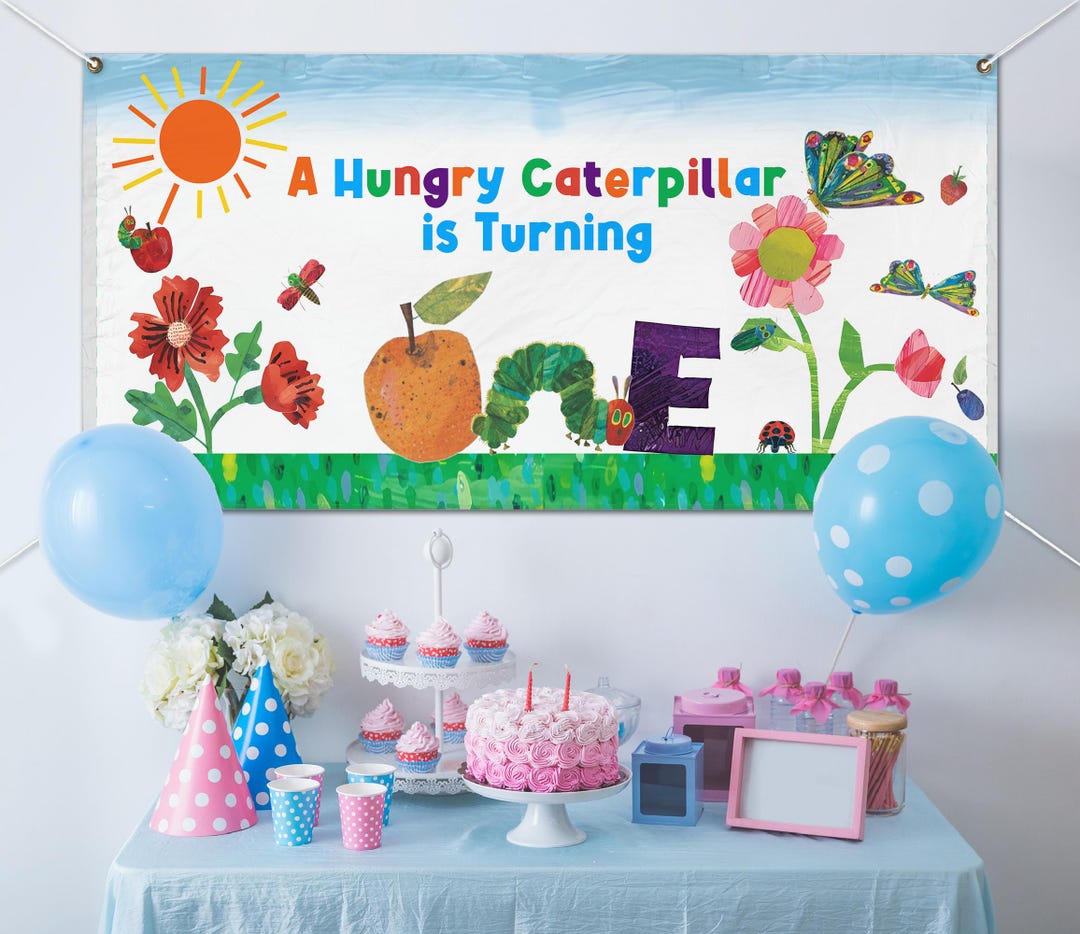 Personalized the Very Hungry Caterpillar Birthday Banner, Custom Banner ...