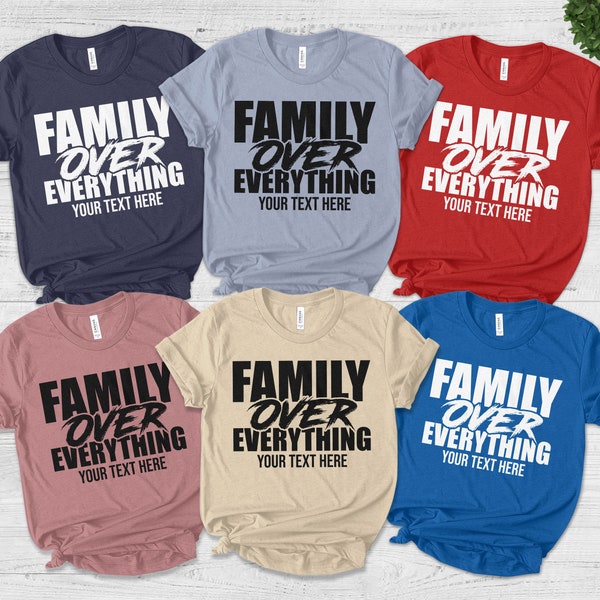 Kids Family Over Everything Tee Blue