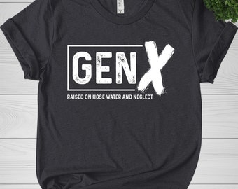 T-shirt Personnalisable "Génération X" - Année Et Couleur Au Choix, Coton, Coupe Régulière, Fait Main Aux USA
