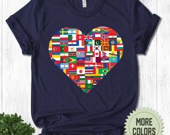 World Country Flag T-Shirt Cool International Flags Top Tee World Country Flag T-Shirt Cool International Flags Top Tee