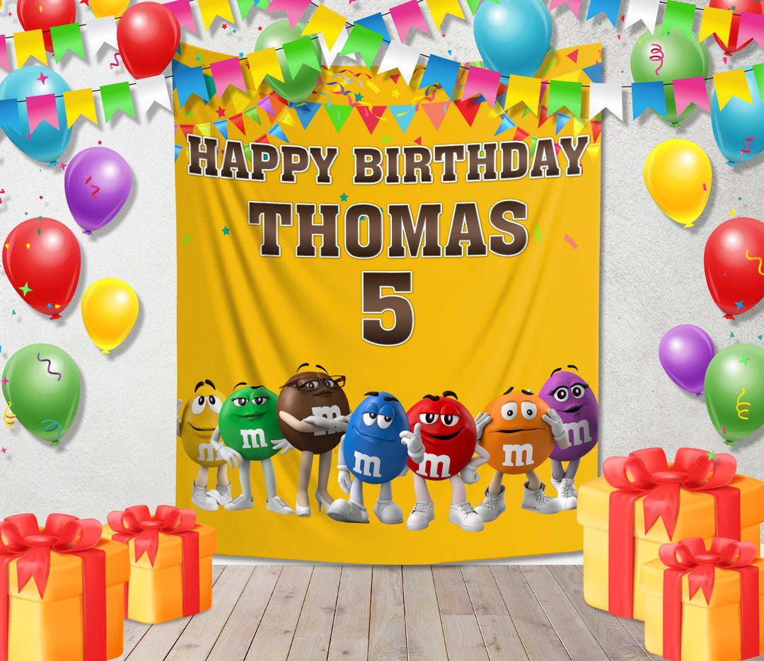 M & M Themed Birthday Party Banner Party, M and M Candy Birthday