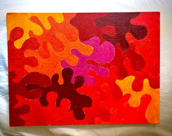Rote Starburst Puzzleteile (Malerei)