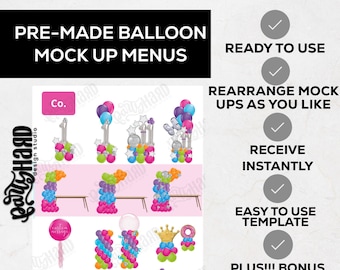 event planner business cards Balloon Menu,Pricing Guide,Balloon Decor Menu, Price List, Small Business, Business Cards, Canva Template,Editable.,Pdf, Editable Price List
