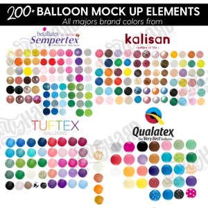 Balloon & Mosaic shape elements, balloon menus, balloon garlands, editable templates, balloon business, Mock up creator, canva, pdf, diy