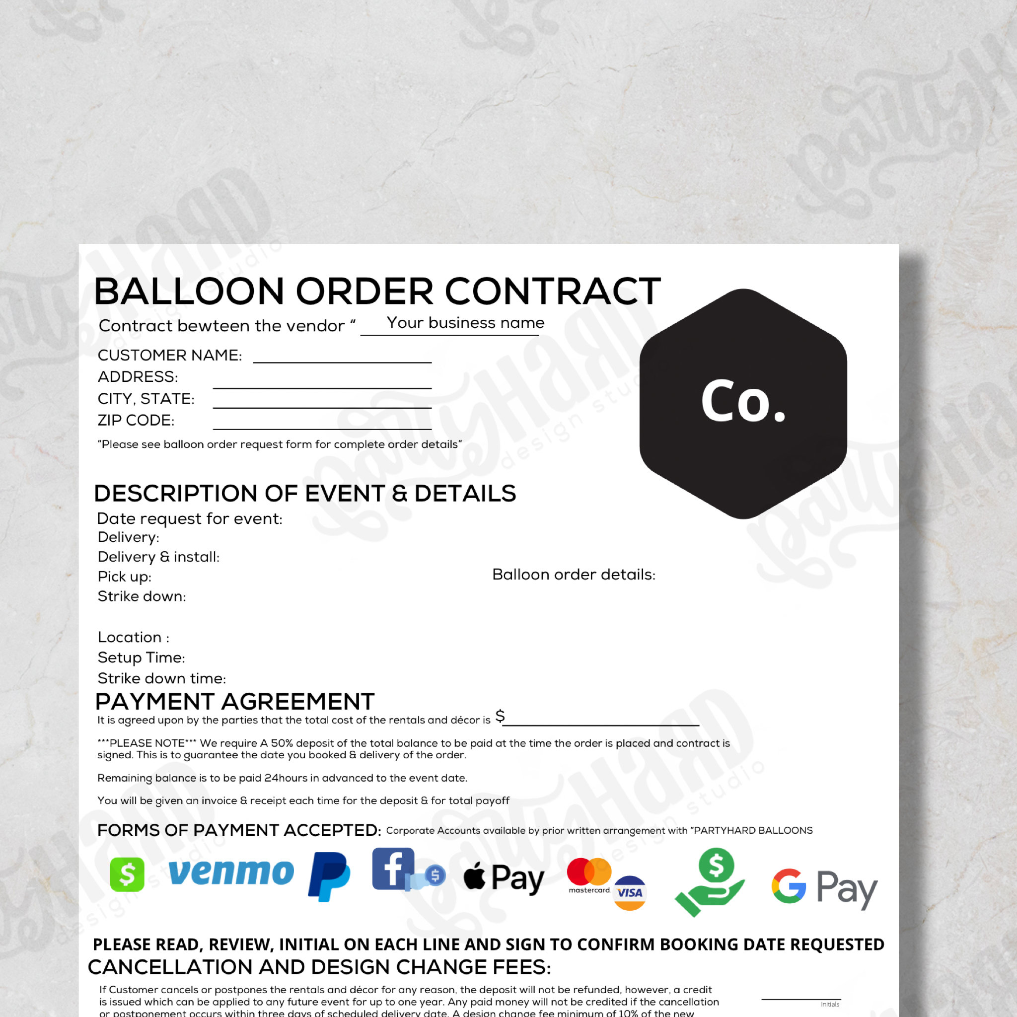 balloon-business-contract-template-decor-policy-business-etsy