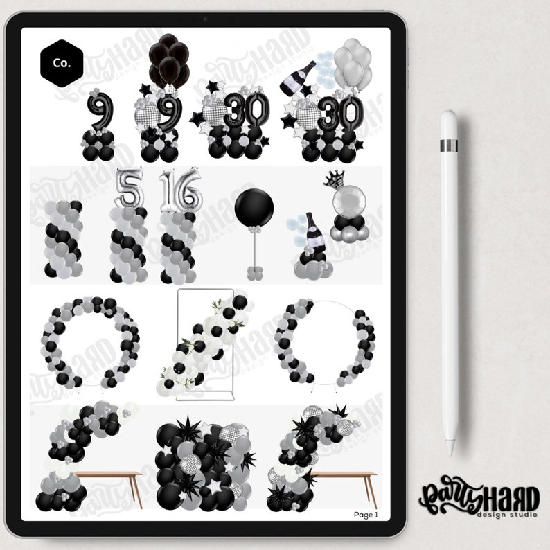 Balloon Template Menu, DIY Balloon Price Guide, Balloon Garlands, Balloons, Birthdays, Canva