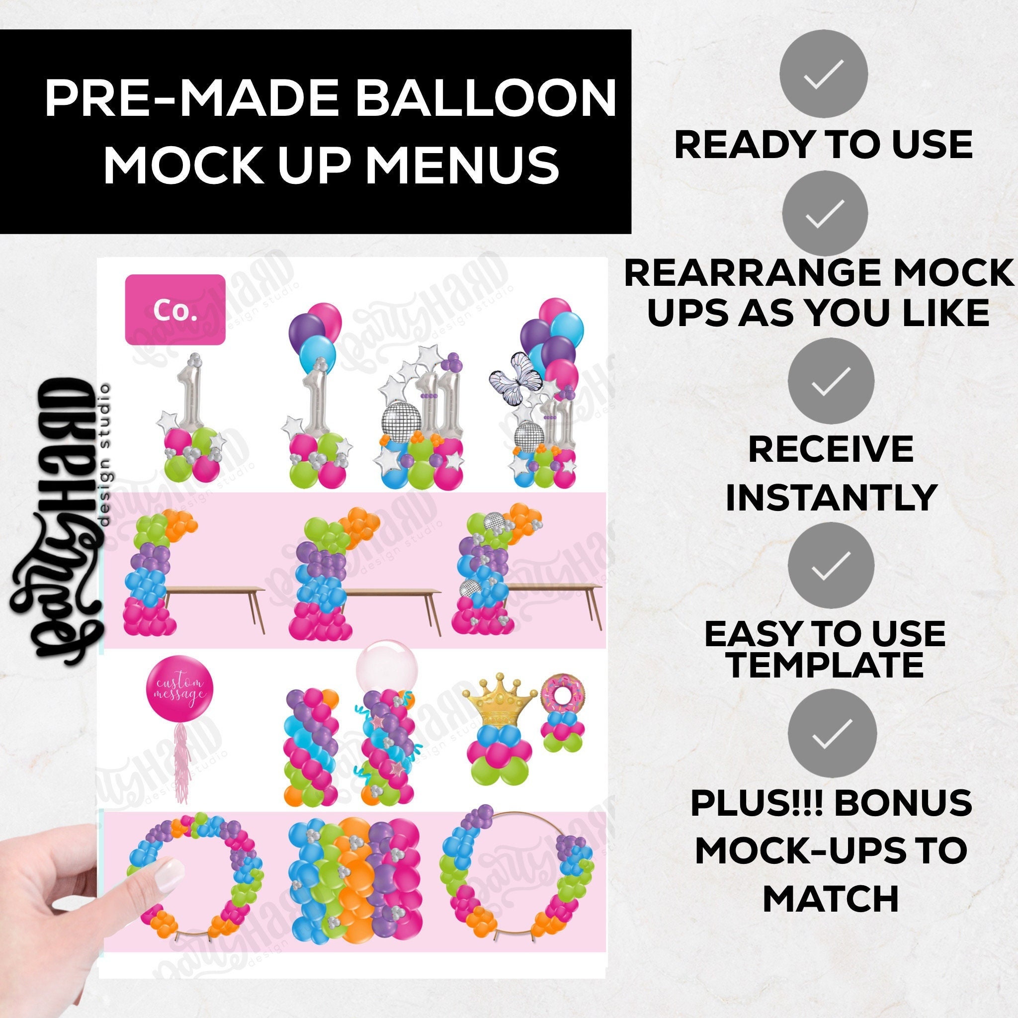 Balloon Menu,pricing Guide,balloon Decor Menu, Price List, Small