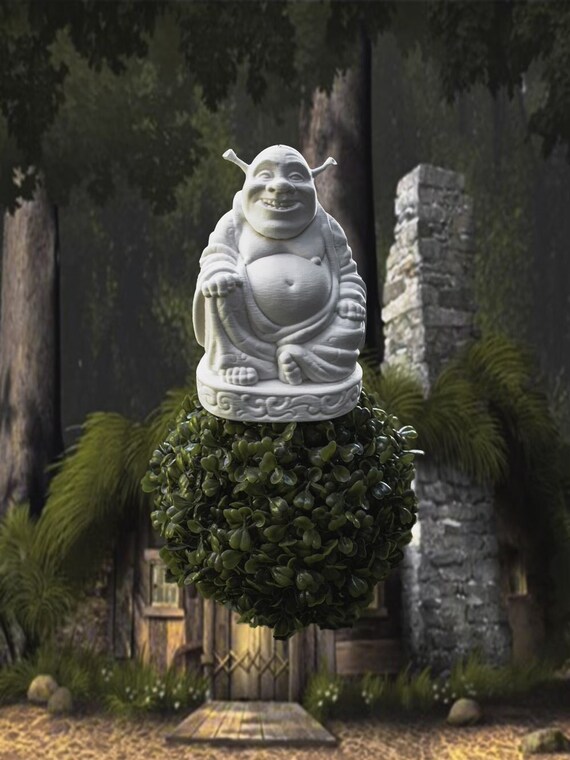 Shrek Buddha Statue Shrek 3D Printed Model Funny Desk Etsy Canada