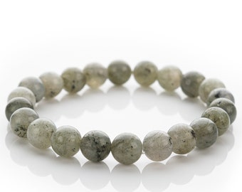 Labradorite Bracelet Stretch Gift Set For Her, Natural Gemstone Crystal, Soothing Calming 6mm 8mm Bead Bracelets