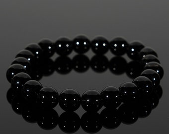 Onyx Bracelet Black Handmade Gift Set Crystal Bead 6mm 8mm 10mm  Natural Gemstone Chakra Grade AB Bracelets