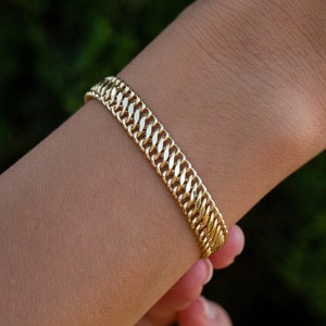 14k Gold Chain Bracelet, Link Chain Bracelet, Personalized Gifts for Her