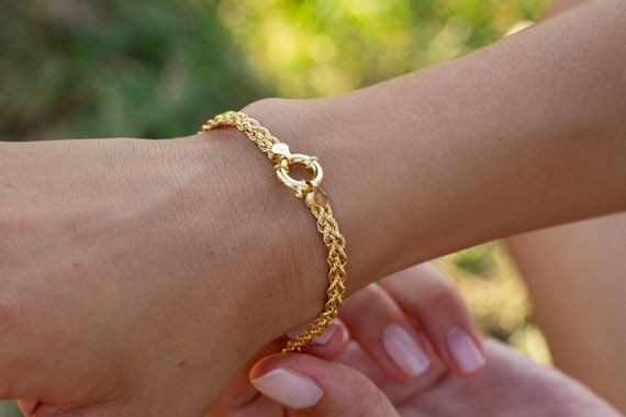 14 karat gold rope clearance bracelet