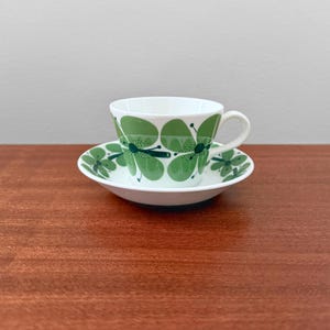 Gustavsberg Verdi. Very rare coffee cup with saucer. Designed by Stig Lindberg, Sweden 1960s.