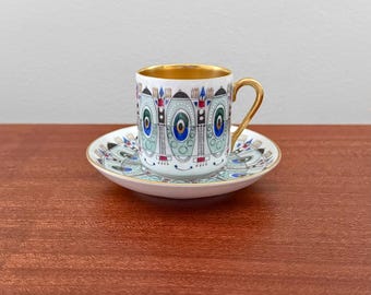 Rara taza de espresso vintage Arabia Finland Eira con platillo