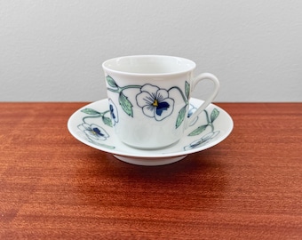 Vintage Rörstrand Sylvia kaffekopp med fat