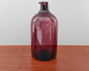 Rare Vintage Timo Sarpaneva Purple Glass Straight Bird Bottle