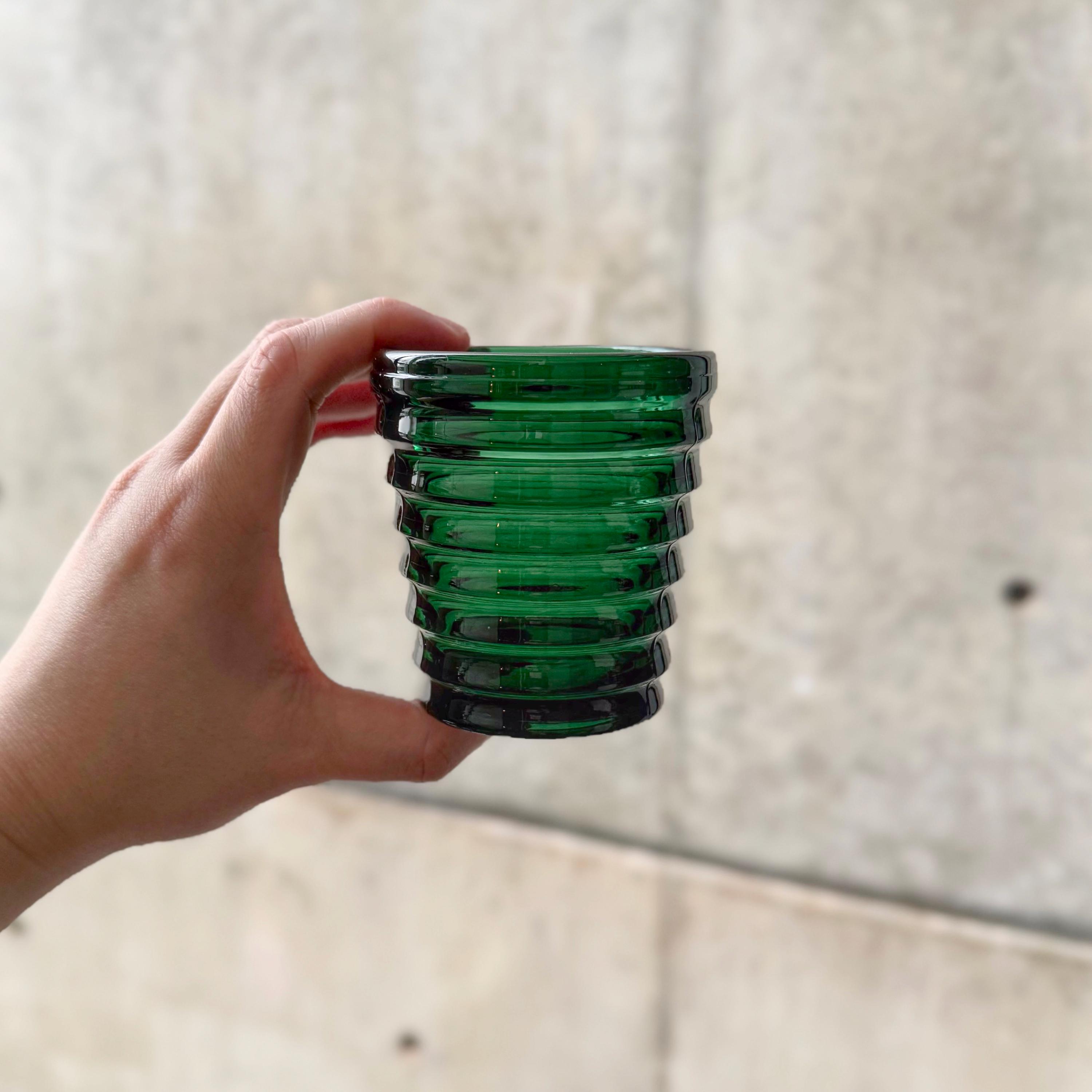 Very Rare Vintage Aino Aalto Karhula Bölgeblick 4052 Green Glass