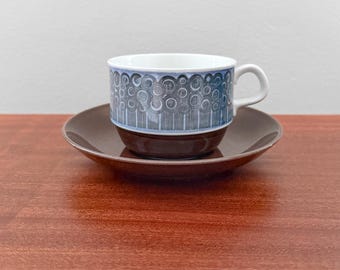 Vintage Rörstrand Amanda Taza de Té con Platillo