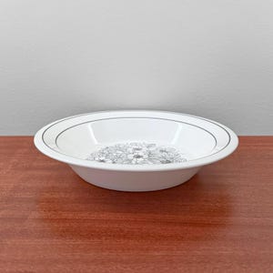 Arabia Krokus. Rare black and white soup plate. Designed by Esteri Tomula, Finland 1970s.