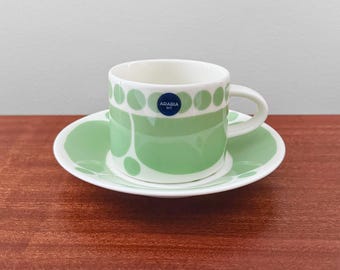 Arabia Finlandia Sunnuntai Taza de Té Verde con Platillo