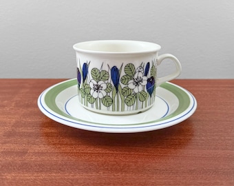 Rare Vintage Arabia Finland Krokus Coloured Tea Cup with Saucer