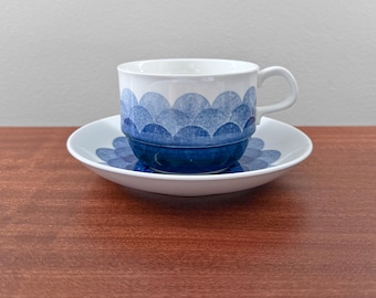 Muy rara taza de té vintage Rörstrand Klunk con platillo
