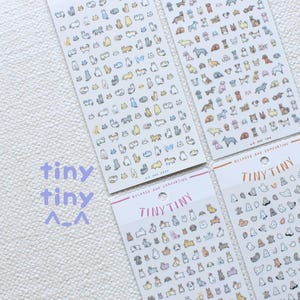 Fogli di adesivi Mind Wave TINY TINY / Articoli di cancelleria giapponesi per agenda / Gatto Neko / Cane / Coniglio / Fantasma