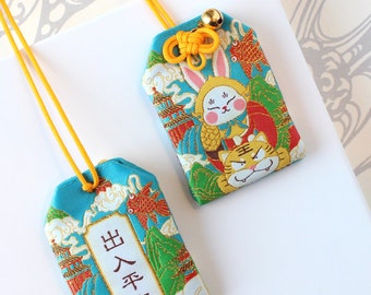 OMAMORI japonais | Sécurité en voyage | Porte-bonheur/talisman | Amulette porte-bonheur | Porte-bonheur | Cadeau mignon | Lapin | Circulation / Sécurité routière