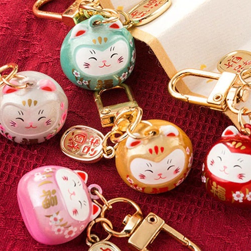 Sweet Enameled Maneki-neko/ Lucky Cat Charm - Etsy