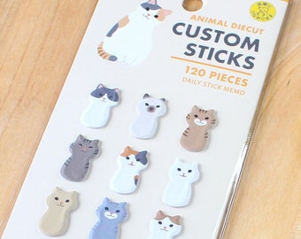 Japanese Cat Sticky Notes | Authentic Greeting Life | Kitten / Animal Sticky Note | Bookmark | Japan | Kawaii / Cute Stationery