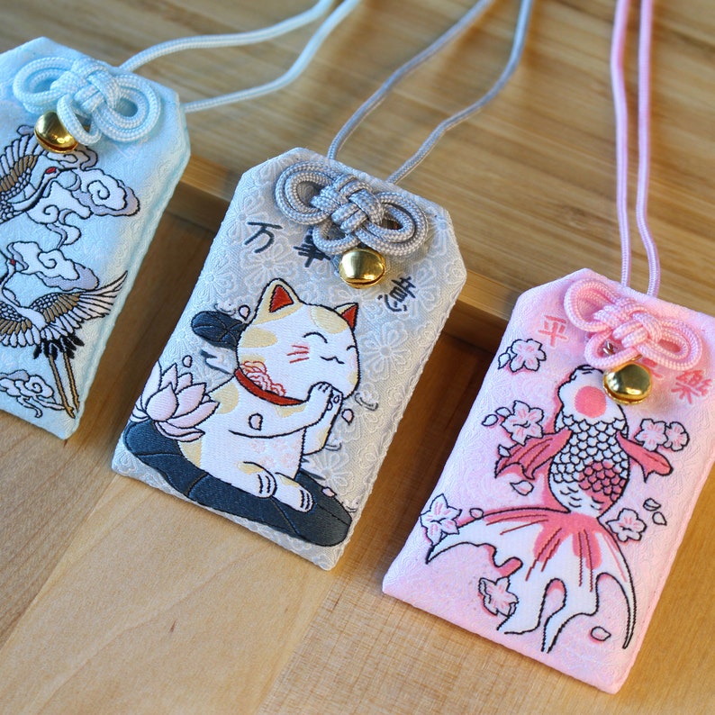 Japanese OMAMORI All Goes Well Lucky Charm / Talisman Lucky Amulet Good Luck Charms Cute Gift Maneki Neko Cat Animal image 3