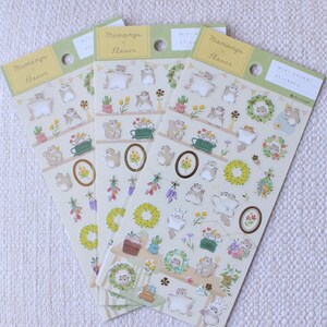 Japanese transparent PET sticker sheets with many cute flying squirrel and flower stickers with pretty gold foil details. Meet the cute Japanese flying squirrels enjoying relaxing times as the florist making flower arrangements like bouquets and wreaths for spring and summer. These are perfect for planners, but can be also used for example to decorate cards or gifts.