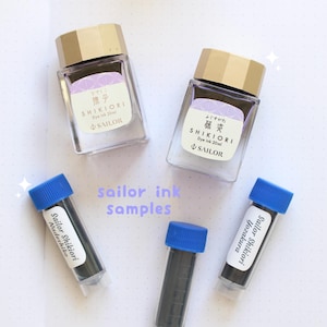 Sailor Ink Samples (3ml) | Japanese Fountain Pen Ink: Shikiori / Manyo / Fuji-Sugata / Nadeshiko / Yozakura / Nekoyanagi