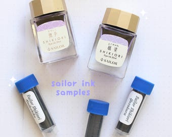 Sailor Ink Samples (3ml) | Japanese Fountain Pen Ink: Shikiori / Manyo / Fuji-Sugata / Nadeshiko / Yozakura / Nekoyanagi