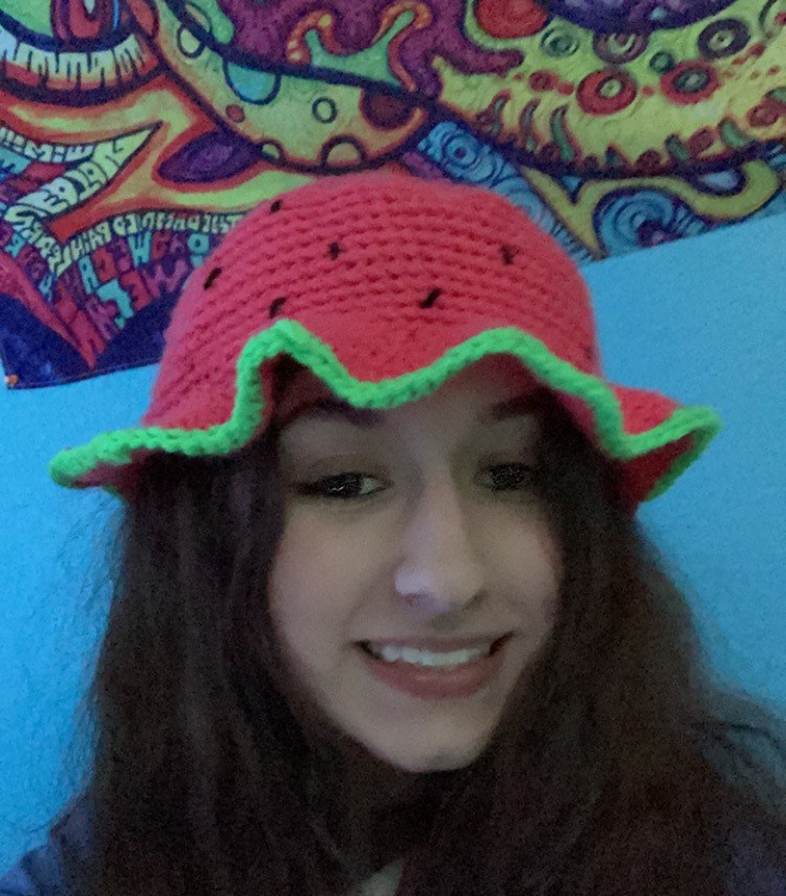 Watermelon crochet bucket hat Etsy