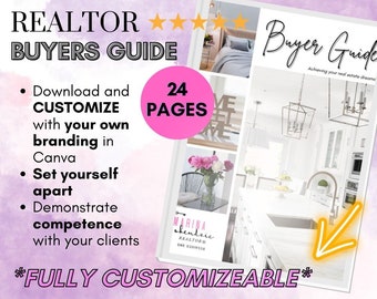 Canva Real Estate Buyers Guide | Home Buying Guide | Home Buyer Presentation | Home Buying Template | Real Estate Agent | Realtor Marketing