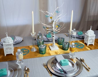 Turquoise EID IN A BOX - Full Party Decor Table Setting Kit - Ramadan, Eid ul-Fitr, Eid ul-Adha