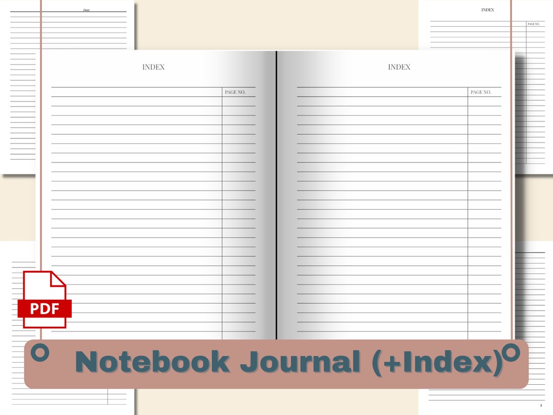 Journal Notebook Inpos Lined Notebook Journal With Index (6x9,8.5x11 In), KDP Interior, Ready ...