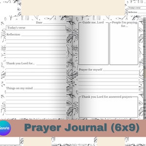 PRAYER JOURNAL KDP Interior, Canva Editable Template