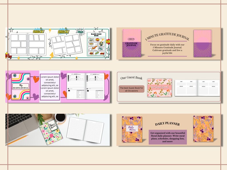 KDP Book Mockup 8x Canva Frame Mockups for APLUS Content 8.5x11, 6x9