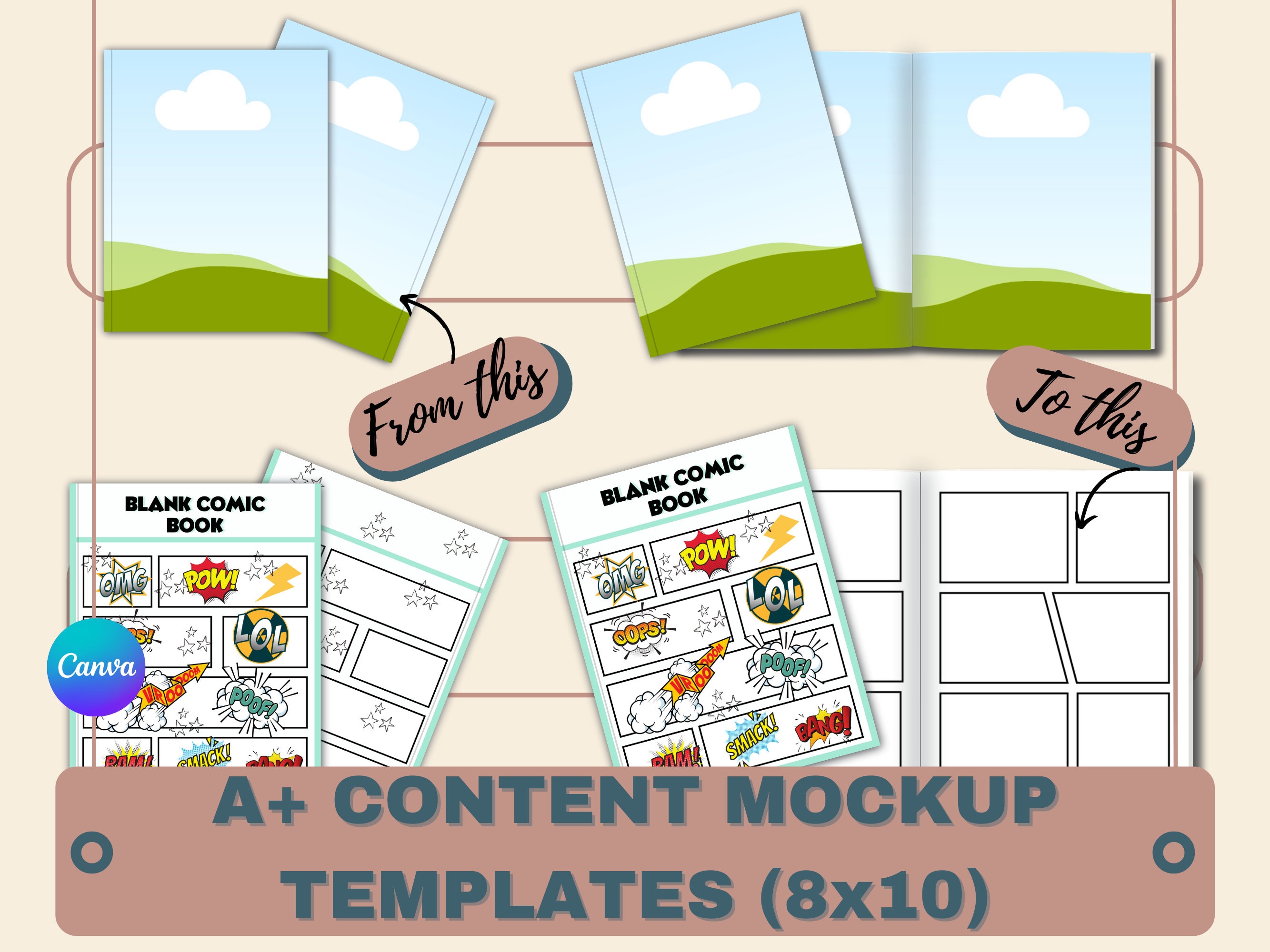 KDP APLUS Content Canva Mock up Templates for Low Content - Etsy
