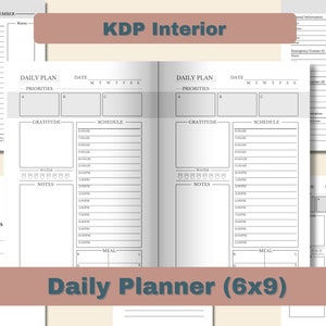KDP Canva Interior Template: Daily Planner 6x9 with bleed