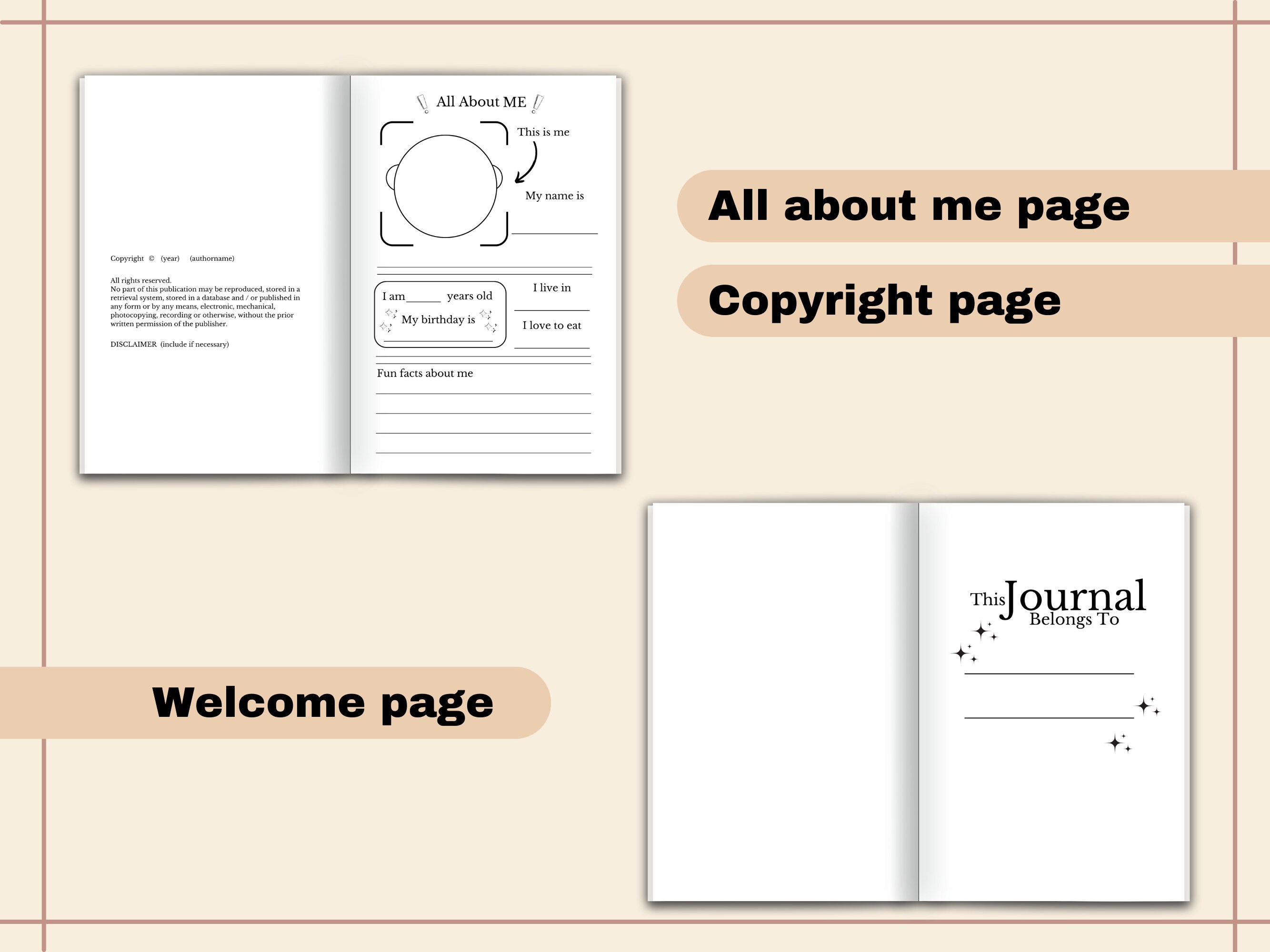 KDP Interior - Kids Daily Gratitude Journal - Canva Editable Template ...