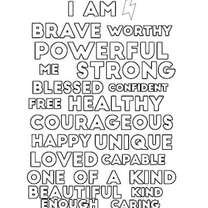 Positive Affirmation Coloring Book: Stress Relief, Self-Love (PDF)