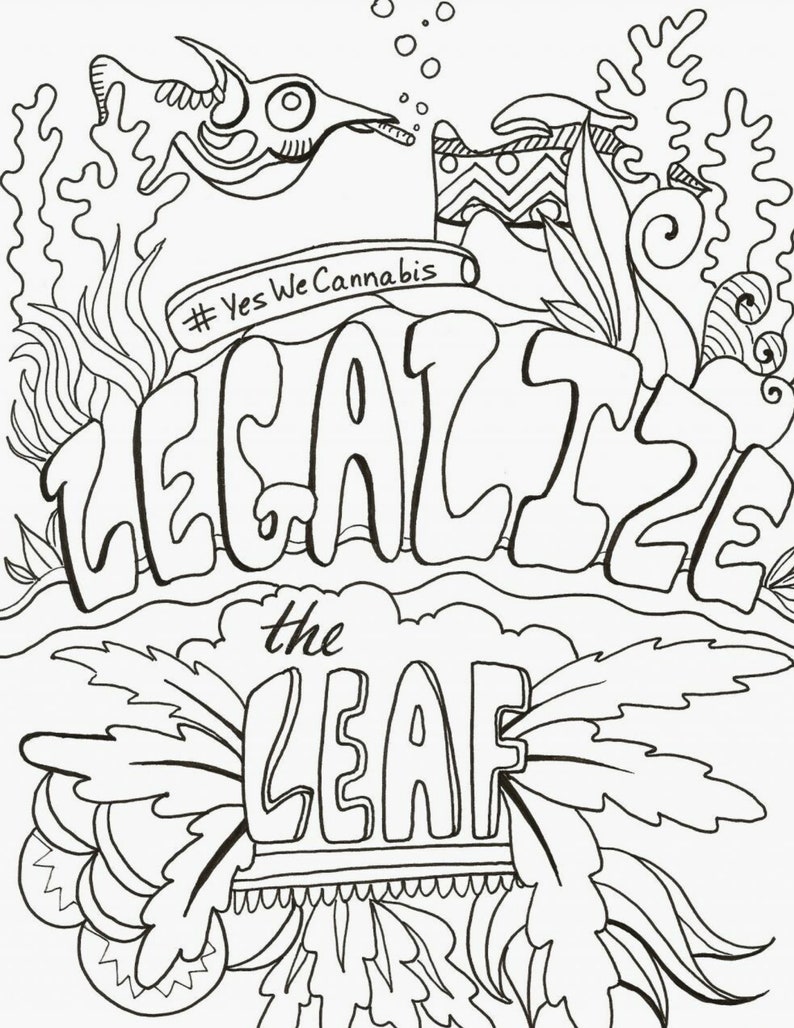 Stoner 420 Adult Coloring Book - Digital Download / Printable - Etsy