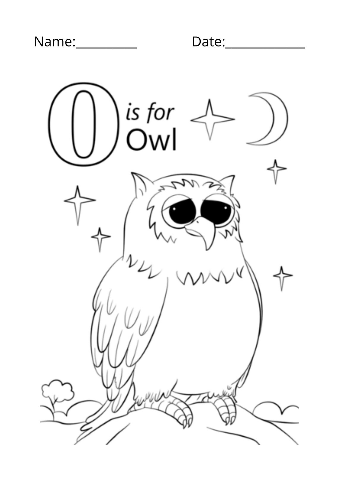 Kids Printable Coloring Pages Alphabet and Numbers Print and Color Kids Coloring Sheets Digital ...