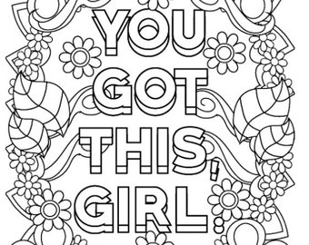 100 Page Adult Motivational Coloring Book - Printable